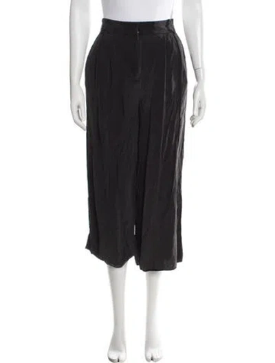 Pre-owned Tibi Silk Wide Leg Pants In Black