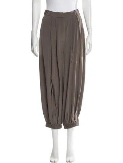 Pre-owned Tibi Silk Wide Leg Pants In Brown