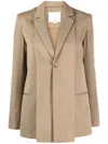Tibi Single-breasted Layered Blazer In Neutrals