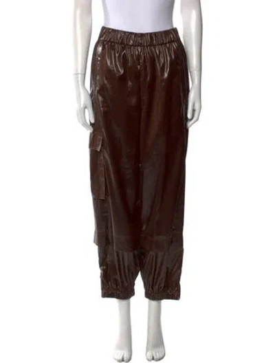 Pre-owned Tibi Skinny Leg Pants In Brown