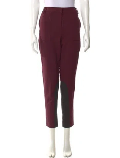 Pre-owned Tibi Skinny Leg Pants In Burgundy