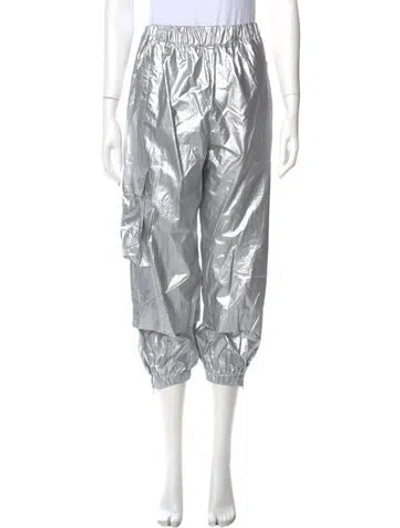 Pre-owned Tibi Skinny Leg Pants In Silver