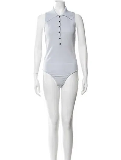 Pre-owned Tibi Sleeveless Bodysuit In Blue