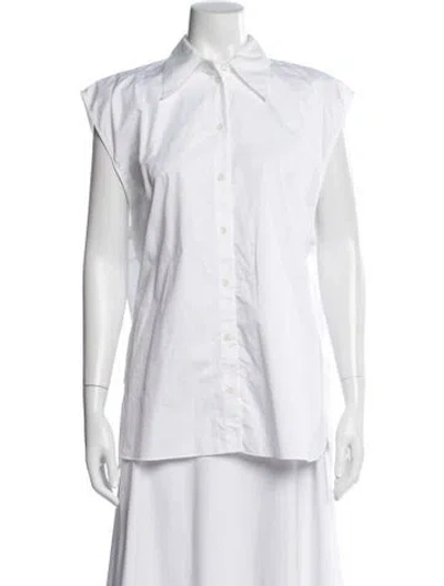 Pre-owned Tibi Sleeveless Button-up Top In White