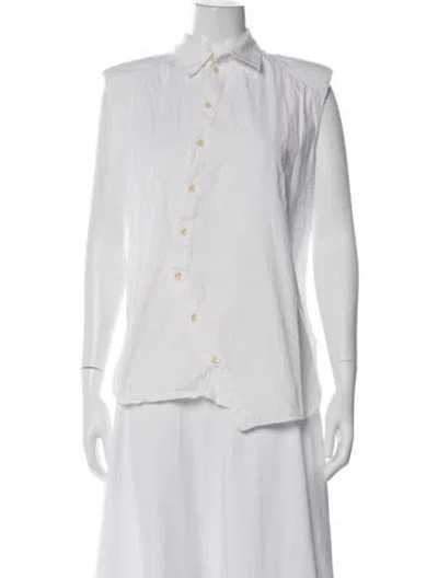 Pre-owned Tibi Sleeveless Button-up Top In White