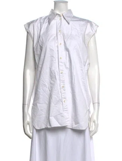 Pre-owned Tibi Sleeveless Button-up Top In White