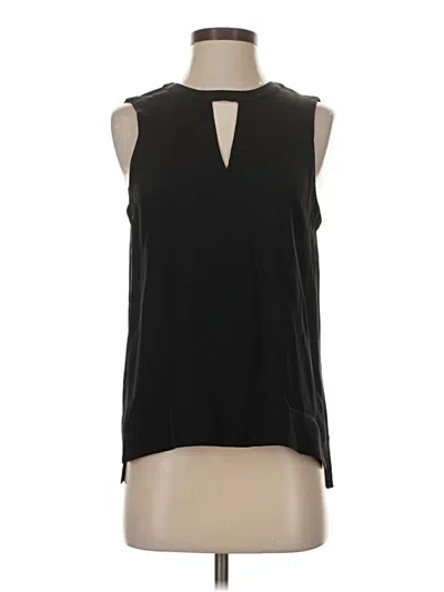Pre-owned Tibi Sleeveless Silk Top Black Keyhole Neckline Tops
