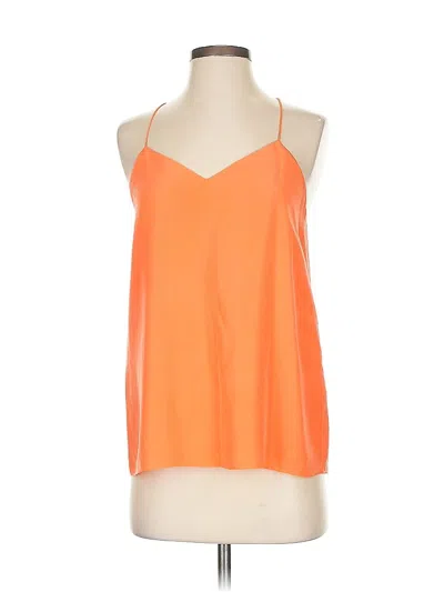 Pre-owned Tibi Sleeveless Silk Top Orange Halter Neckline Tops