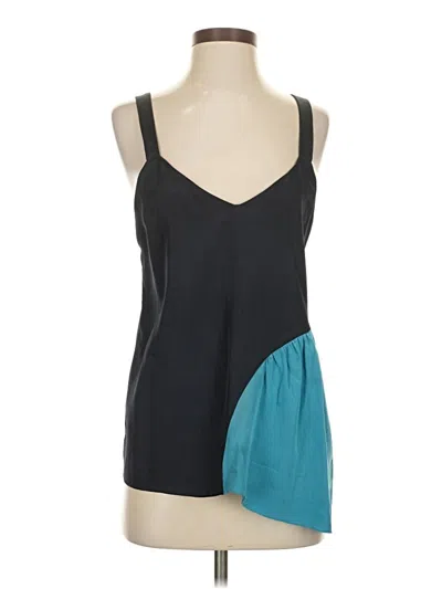 Pre-owned Tibi Sleeveless Top Teal Halter Neckline Tops In Blue