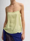 Tibi Slip Cami Top In Celery In Multi