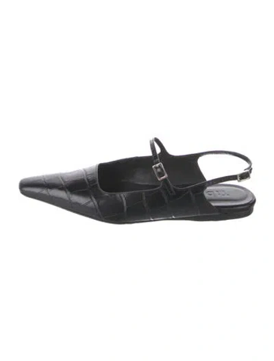 Pre-owned Tibi Snakeskin Animal Print Flats In Black