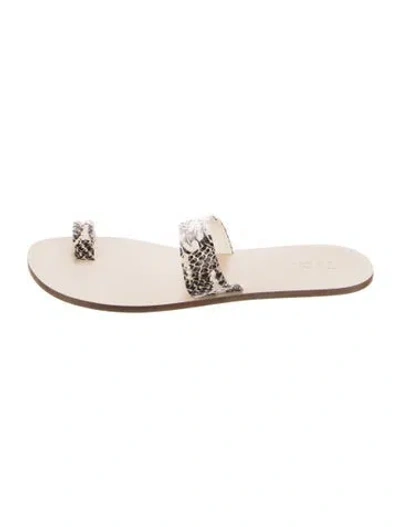 Pre-owned Tibi Snakeskin Animal Print Sandals In Neutrals