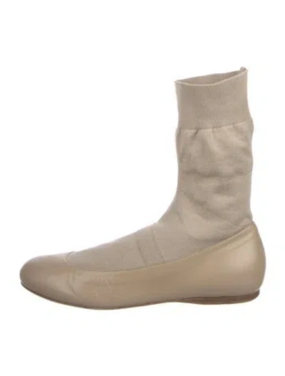 Pre-owned Tibi Sock Boots In Neutral