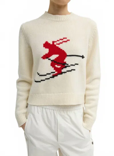 Tibi Soft Wool Ski Shrunken Sweater In Ivory In Neutral