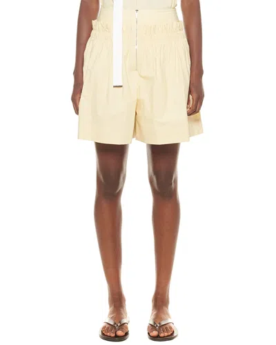 Tibi Spring Poplin Full Short In Neutral