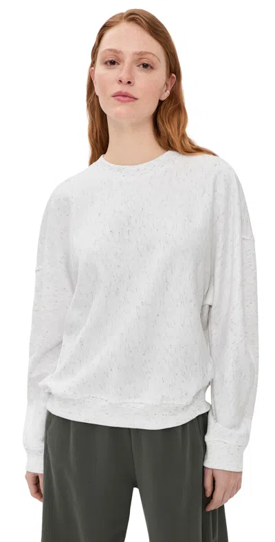 Tibi Spring Tweedy Sweatshirting Crew Neck Sweater White Multi