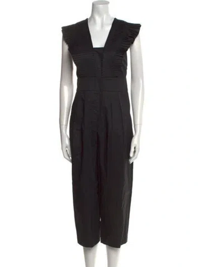 Pre-owned Tibi Square Neckline Jumpsuit In Black