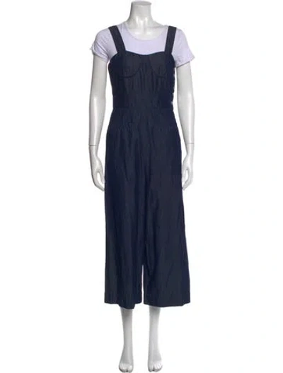 Pre-owned Tibi Square Neckline Jumpsuit In Blue