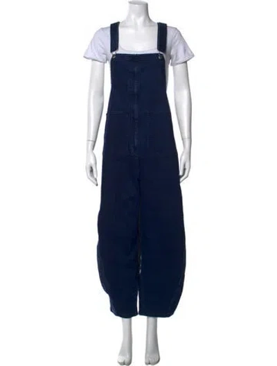 Pre-owned Tibi Square Neckline Jumpsuit W/ Tags In Blue