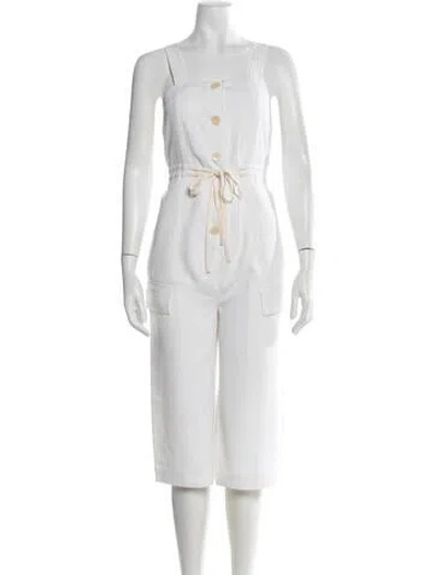 Pre-owned Tibi Square Neckline Jumpsuit In White