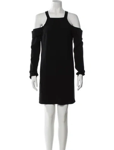 Pre-owned Tibi Square Neckline Knee-length Dress In Black