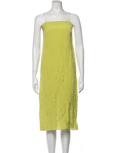Pre-owned Tibi Square Neckline Knee-length Dress In Green