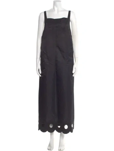 Pre-owned Tibi Square Neckline Long Dress In Black