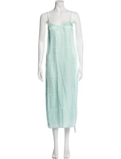 Pre-owned Tibi Square Neckline Long Dress In Black