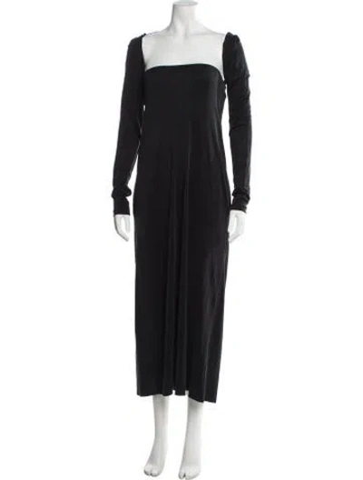 Pre-owned Tibi Square Neckline Long Dress In Black