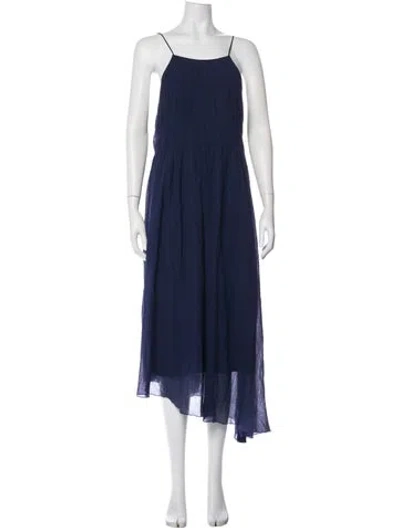 Pre-owned Tibi Square Neckline Long Dress In Blue