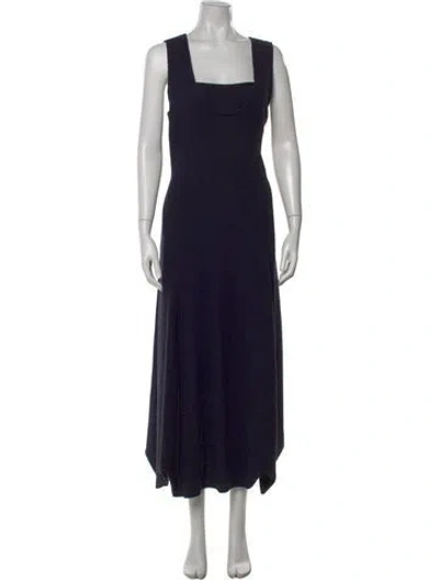 Pre-owned Tibi Square Neckline Long Dress In Blue