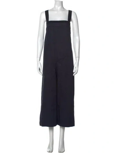 Pre-owned Tibi Square Neckline Long Dress In Blue