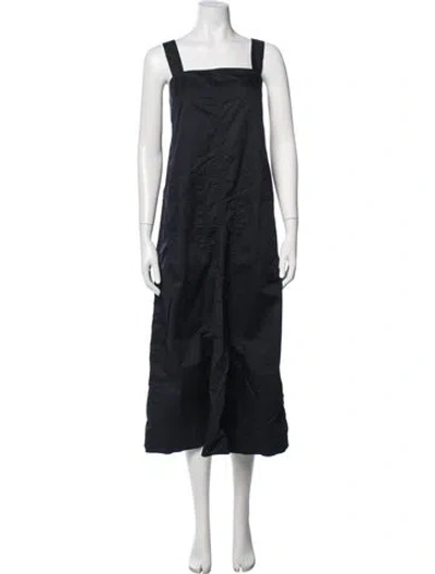 Pre-owned Tibi Square Neckline Long Dress In Blue