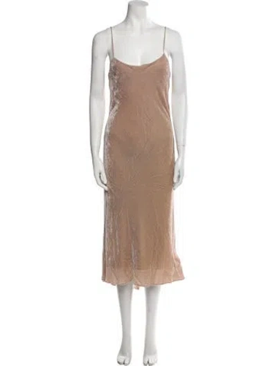 Pre-owned Tibi Square Neckline Long Dress In Neutral