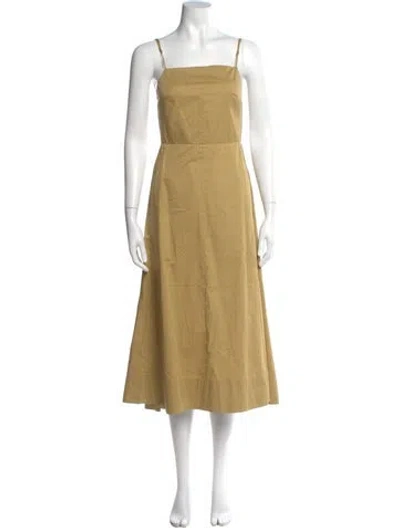 Pre-owned Tibi Square Neckline Long Dress In Neutral
