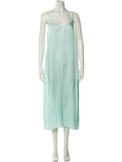 Pre-owned Tibi Square Neckline Long Dress W/ Tags In Green