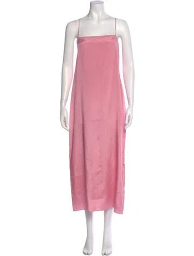 Pre-owned Tibi Square Neckline Long Dress W/ Tags In Pink