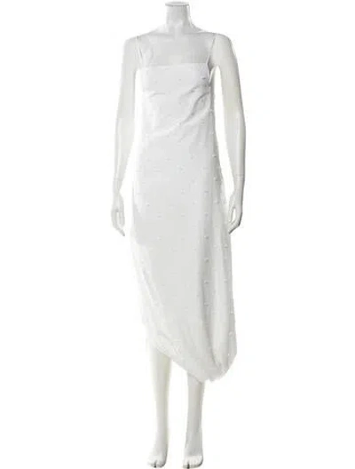 Pre-owned Tibi Square Neckline Long Dress W/ Tags In White