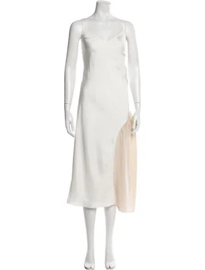 Pre-owned Tibi Square Neckline Long Dress In White