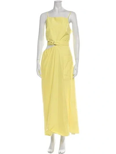 Pre-owned Tibi Square Neckline Long Dress In Yellow