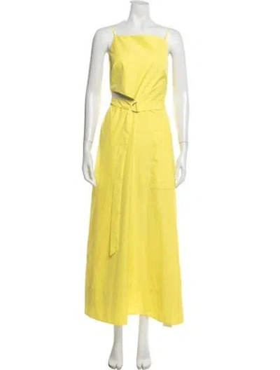 Pre-owned Tibi Square Neckline Long Dress In Yellow