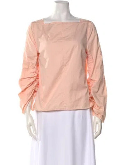 Pre-owned Tibi Square Neckline Long Sleeve Blouse In Pink