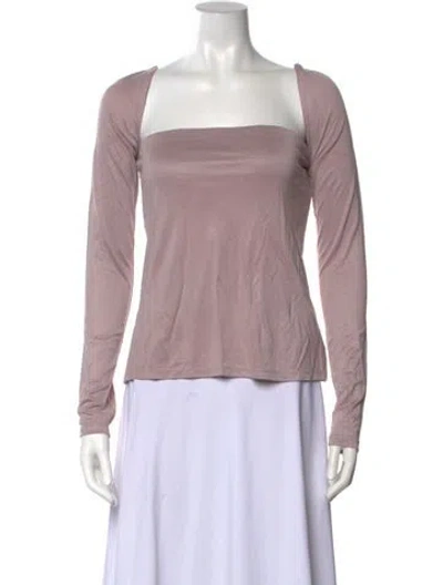 Pre-owned Tibi Square Neckline Long Sleeve Top W/ Tags In Purple