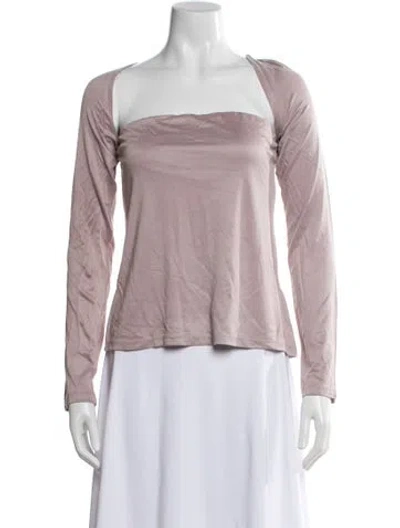 Pre-owned Tibi Square Neckline Long Sleeve Top W/ Tags In Purple