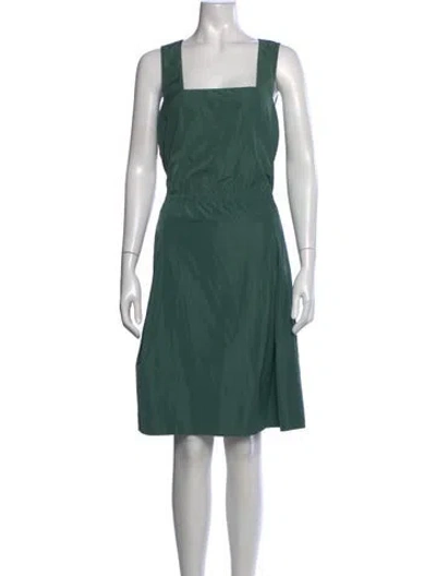 Pre-owned Tibi Square Neckline Midi Length Dress In Green
