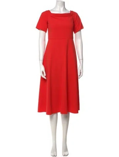 Pre-owned Tibi Square Neckline Midi Length Dress In Orange