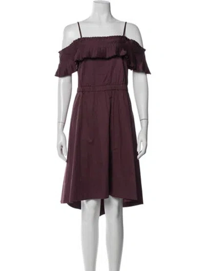 Pre-owned Tibi Square Neckline Midi Length Dress In Purple