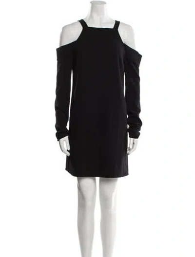 Pre-owned Tibi Square Neckline Mini Dress In Black