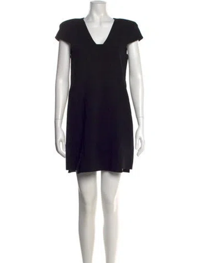 Pre-owned Tibi Square Neckline Mini Dress In Black