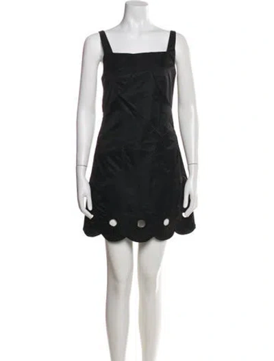 Pre-owned Tibi Square Neckline Mini Dress In Black